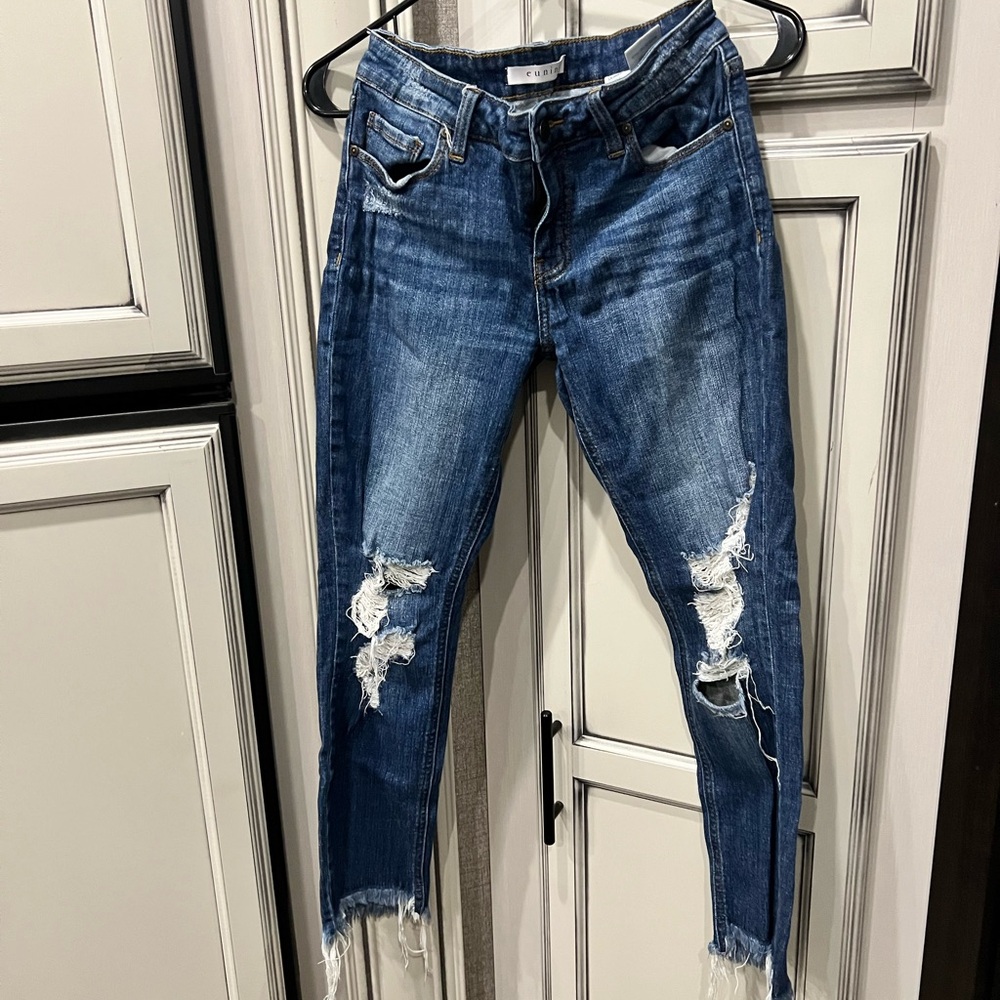 Eunina Ripped Blue Skinny Jeans